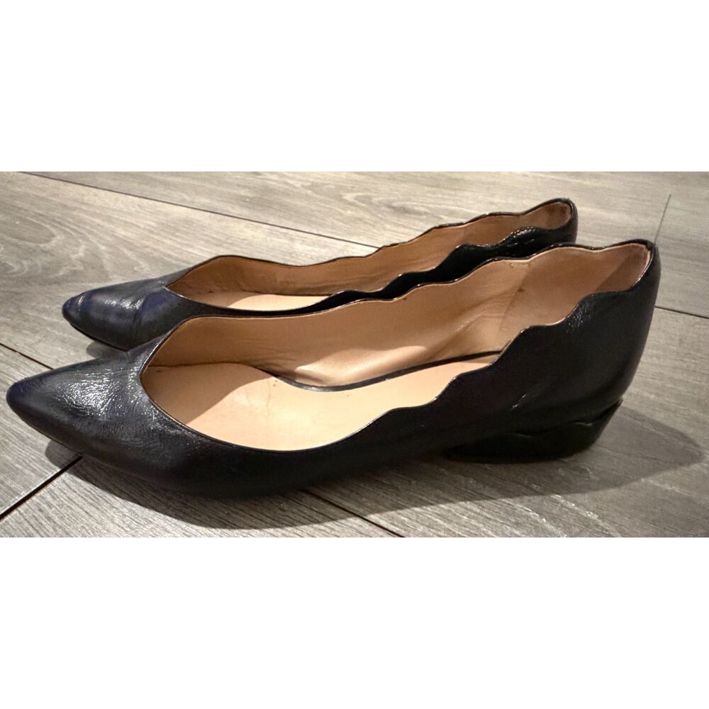 Chloe Laurena Scalloped Pointed-Toe Ballet Flats 38.5 - Picture 3 of 10